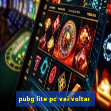 pubg lite pc vai voltar